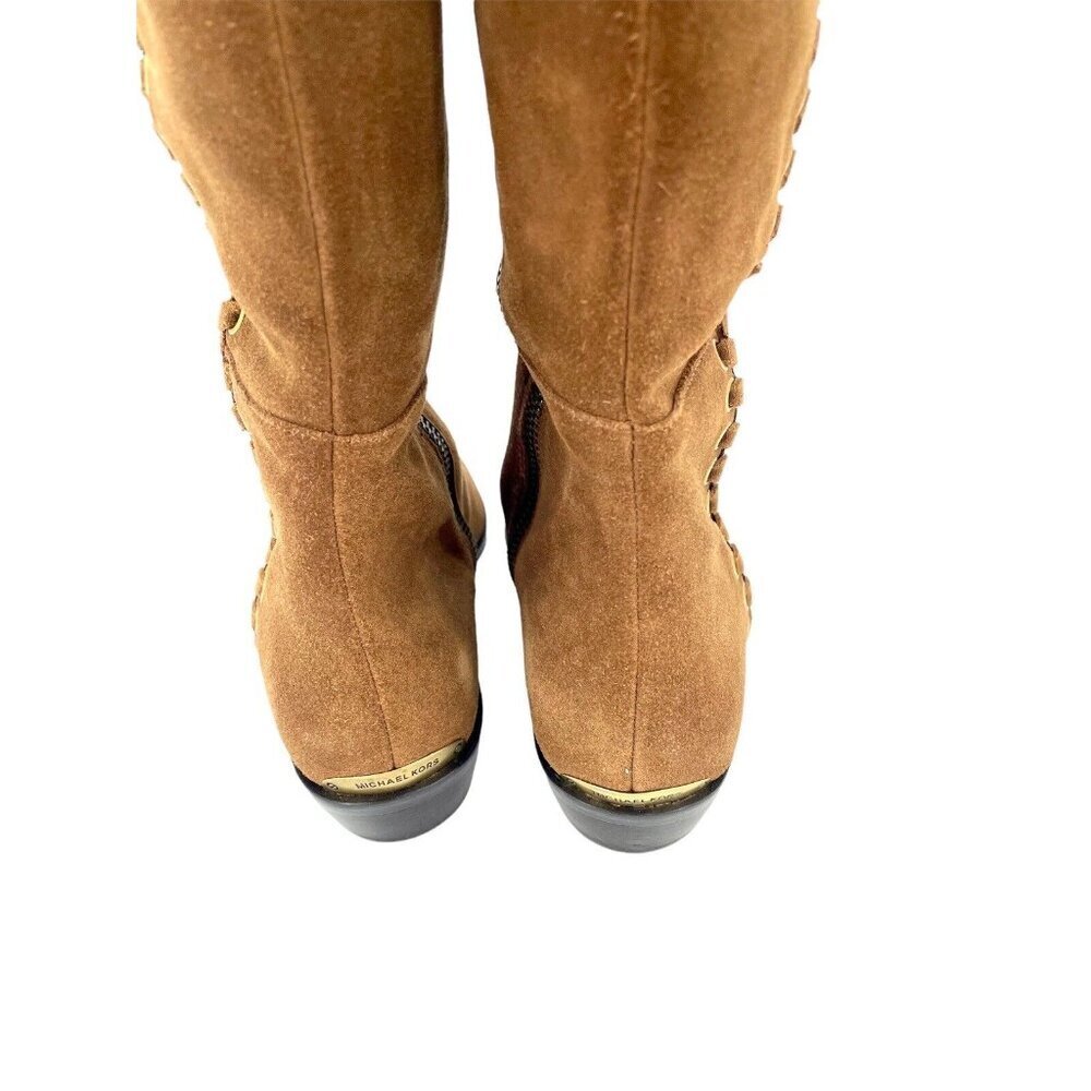 Michael Kors Boots Malin Grommet Suede Over-The-Knee Caramel SZ 6 New $395 - Picture 9 of 12